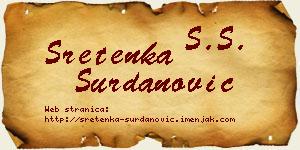 Sretenka Surdanović vizit kartica